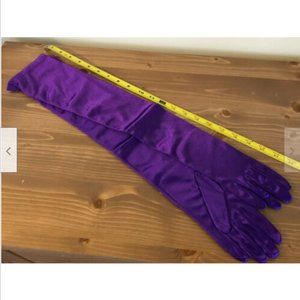 Purple Stretch Satin Long Over-Elbow Gloves Cosplay Prom Formal Dress